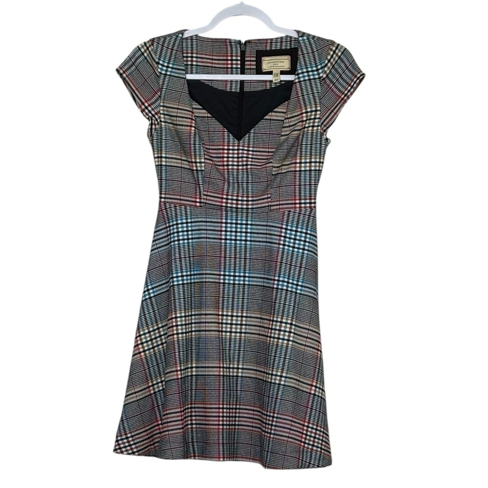Anthropologie MOULINETTE SOEURS Finley Plaid Dress Size 00P